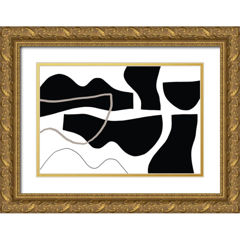 Contour Gold Ornate Wood Framed Art Print with Double Matting by Uplusmestudio