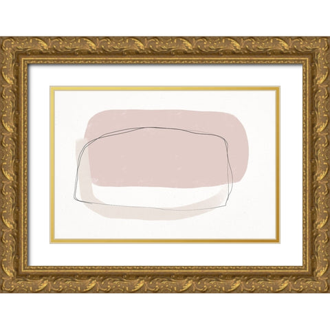 Abstract Bond Gold Ornate Wood Framed Art Print with Double Matting by Uplusmestudio