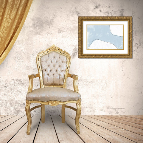 Abstracto Outlined Gold Ornate Wood Framed Art Print with Double Matting by Uplusmestudio