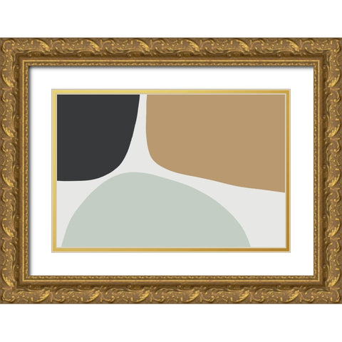 Natural Trio Gold Ornate Wood Framed Art Print with Double Matting by Uplusmestudio