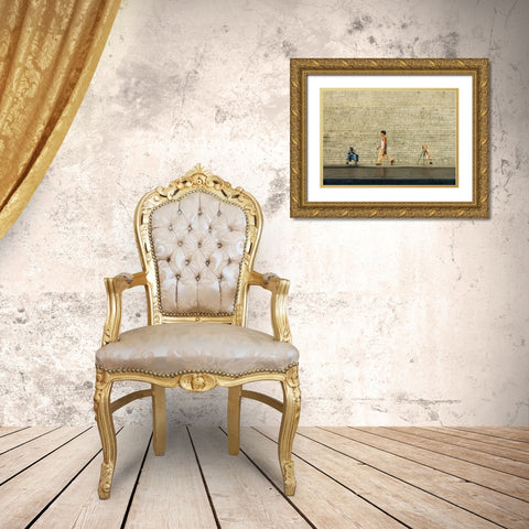 Good Morning 3 Gold Ornate Wood Framed Art Print with Double Matting by Creativeartsolution, Khoshro