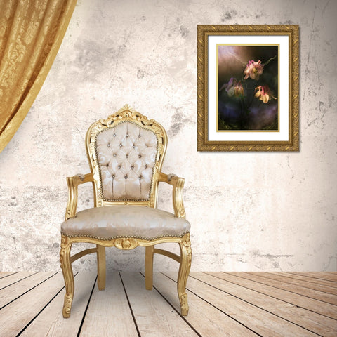 Common Columbine Gold Ornate Wood Framed Art Print with Double Matting by Zvinakeviciute, Kristina