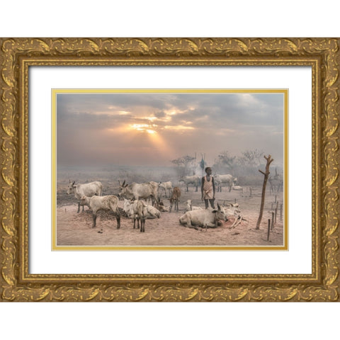 Enlightened Gold Ornate Wood Framed Art Print with Double Matting by Cole, Trevor