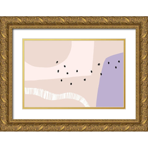 Playful Pattern No 1 Gold Ornate Wood Framed Art Print with Double Matting by Uplusmestudio