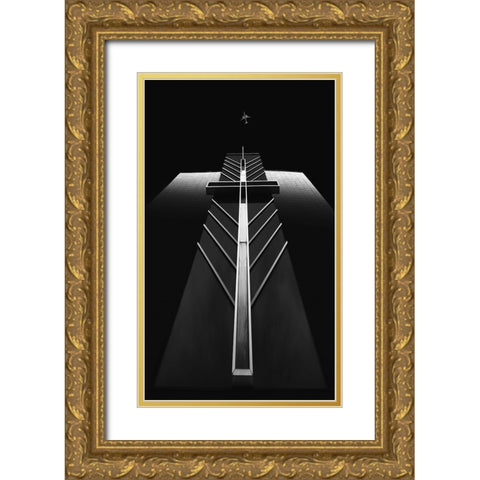 Face Up Gold Ornate Wood Framed Art Print with Double Matting by And Hongchao, Gu