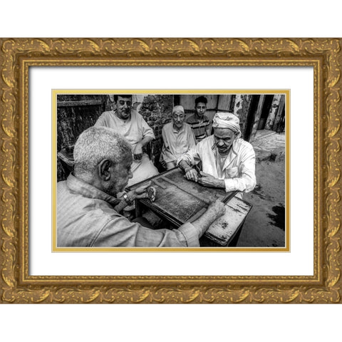 Dominos Gold Ornate Wood Framed Art Print with Double Matting by Aboelnaga, Hisham