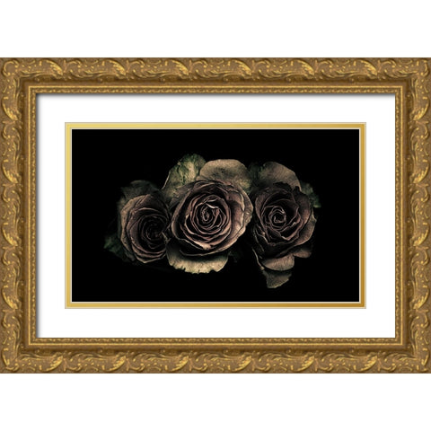 Roses Gold Ornate Wood Framed Art Print with Double Matting by Julie, Angel
