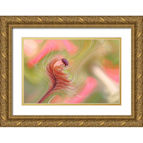 Color Storm... Gold Ornate Wood Framed Art Print with Double Matting by Dufour, Thierry