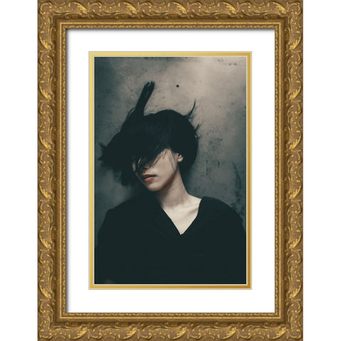 Disturbance Of Mind Gold Ornate Wood Framed Art Print with Double Matting by Sangan, Kurosaki