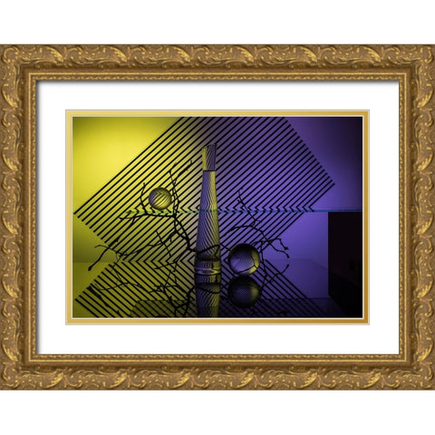 From The Series Qexperiments With Glassq Gold Ornate Wood Framed Art Print with Double Matting by Popov, Evgeniy