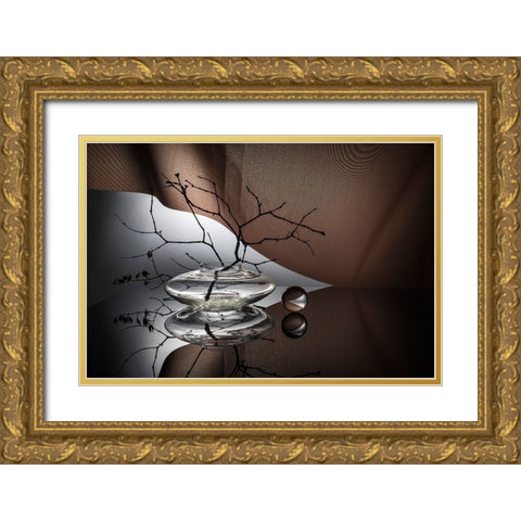 From The Series Qexperiments With Glassq Gold Ornate Wood Framed Art Print with Double Matting by Popov, Evgeniy