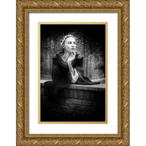 Stella Gold Ornate Wood Framed Art Print with Double Matting by Slotboom, Jan