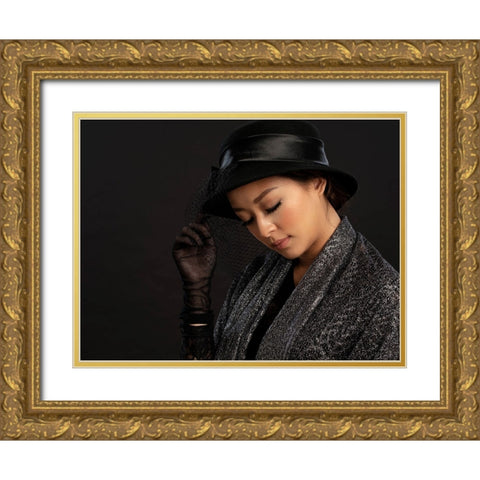 Portrait 10 Gold Ornate Wood Framed Art Print with Double Matting by Yuk Kong, John