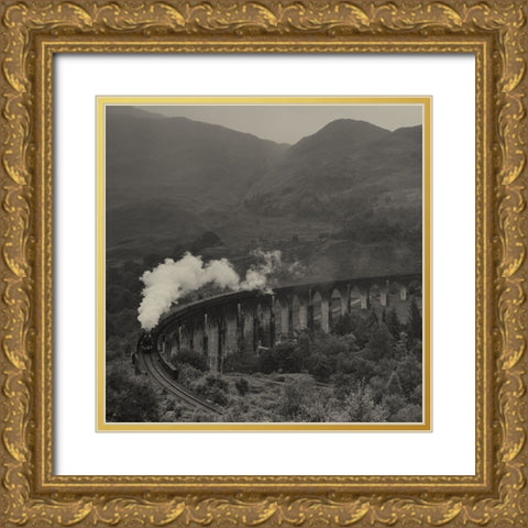 Hogwarts Express Gold Ornate Wood Framed Art Print with Double Matting by Majewski, Pawel