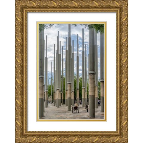 Light Park - Medellin Gold Ornate Wood Framed Art Print with Double Matting by Gross, Benny