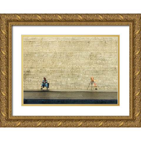 Good Morning 4 Gold Ornate Wood Framed Art Print with Double Matting by Creativeartsolution, Khoshro