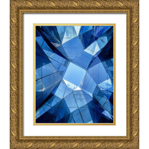 Looking Through Mirrors Gold Ornate Wood Framed Art Print with Double Matting by Cedron, Mabel