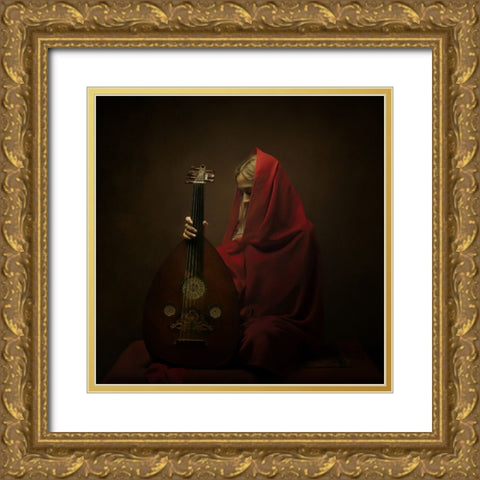 Persian Musician Gold Ornate Wood Framed Art Print with Double Matting by Hasheminasab, Moein