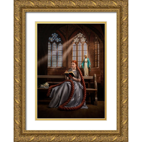 The Reader Gold Ornate Wood Framed Art Print with Double Matting by O Mahony, Kieran