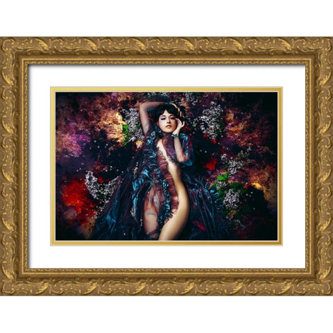 The way She blooms Gold Ornate Wood Framed Art Print with Double Matting by Bolgov (Axe), Ruslan