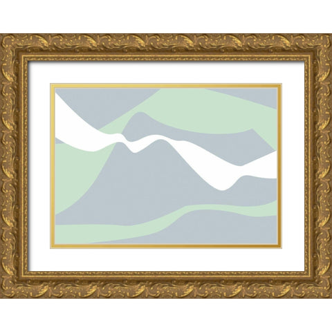 Mountain Waves Gold Ornate Wood Framed Art Print with Double Matting by 1x Studio II