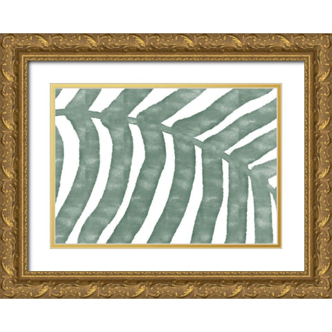 LEAF GREEN Gold Ornate Wood Framed Art Print with Double Matting by 1x Studio II