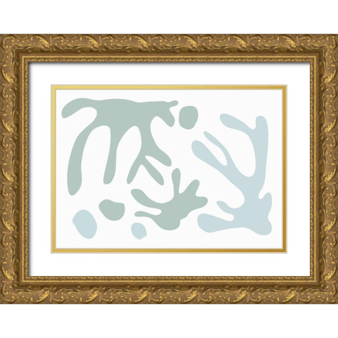 French Patterns 01 Gold Ornate Wood Framed Art Print with Double Matting by 1x Studio II