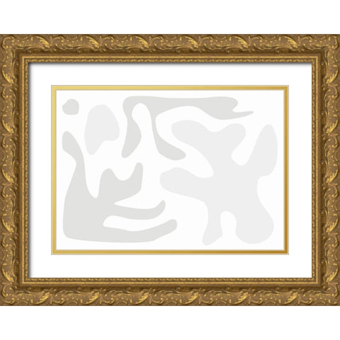 French Pattern 02 Gold Ornate Wood Framed Art Print with Double Matting by 1x Studio II