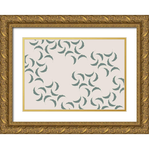 Green Banana Leaves Gold Ornate Wood Framed Art Print with Double Matting by 1x Studio II