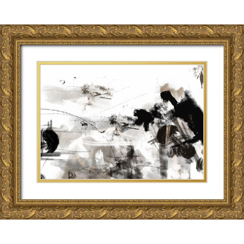 Splash wall Gold Ornate Wood Framed Art Print with Double Matting by 1x Studio II