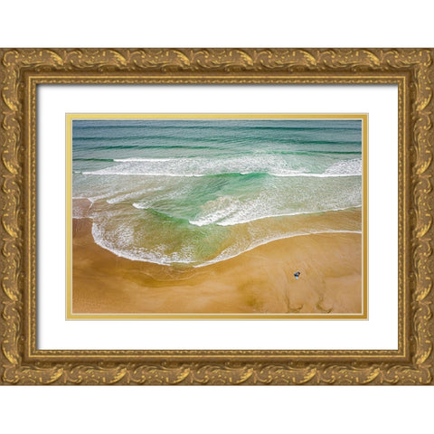 Wave Anticipation Gold Ornate Wood Framed Art Print with Double Matting by Esposito, Ed