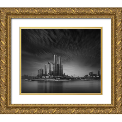 Full Sail Gold Ornate Wood Framed Art Print with Double Matting by Wang, Alvin