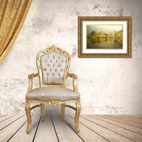 Morning At Situ Gunung Gold Ornate Wood Framed Art Print with Double Matting by Bunjamin (Abe), Antonyus