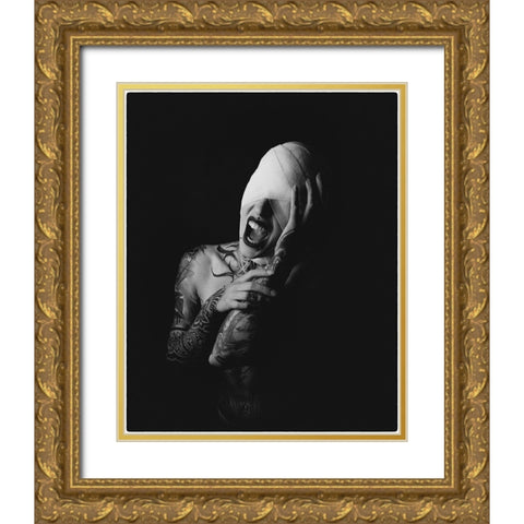 the scream Gold Ornate Wood Framed Art Print with Double Matting by Kurz, Christian
