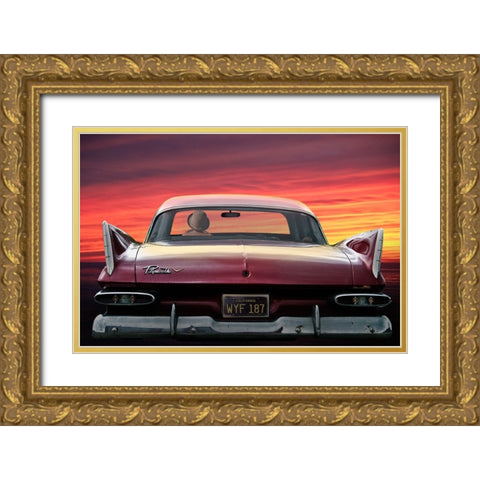 PLYMOUTH SAVOY Gold Ornate Wood Framed Art Print with Double Matting by Butterworth, Larry