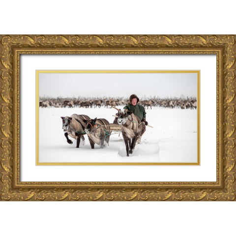 Semjon Gold Ornate Wood Framed Art Print with Double Matting by Rebro, Marcel