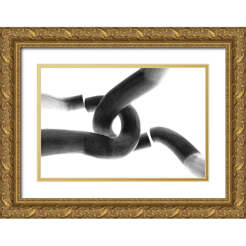 Interlocked Gold Ornate Wood Framed Art Print with Double Matting by Morais, Stephan