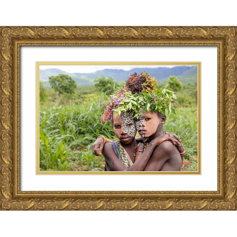 2 Halves Gold Ornate Wood Framed Art Print with Double Matting by Wiener, Iris