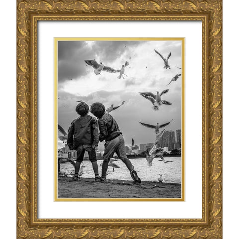 Tokyo Bay Area Gold Ornate Wood Framed Art Print with Double Matting by Sirou.Minami