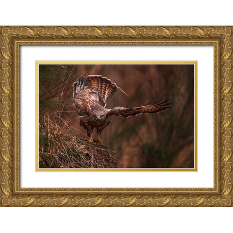 Going Away Gold Ornate Wood Framed Art Print with Double Matting by J Ter, Gert