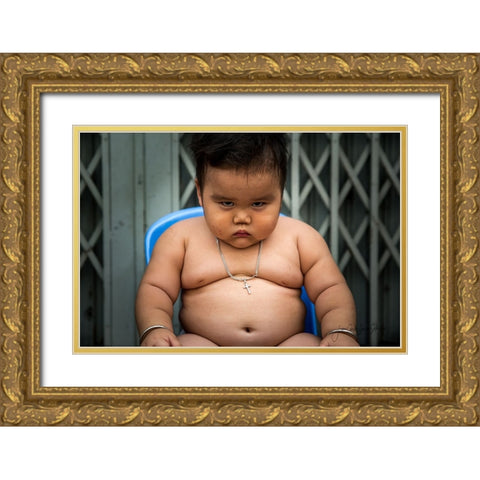 Angry Gold Ornate Wood Framed Art Print with Double Matting by Carlos Duran, Juan