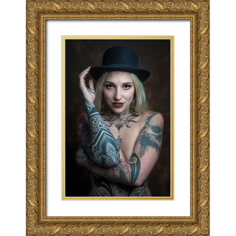 Inked Gold Ornate Wood Framed Art Print with Double Matting by Franke, Ruth