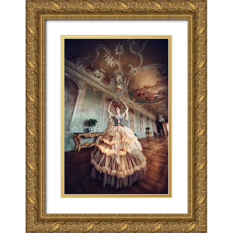 Waltzing Queen Gold Ornate Wood Framed Art Print with Double Matting by Bolgov (Axe), Ruslan