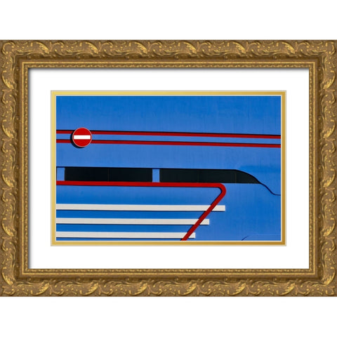 No Entry Gold Ornate Wood Framed Art Print with Double Matting by Alsharif, Yahia