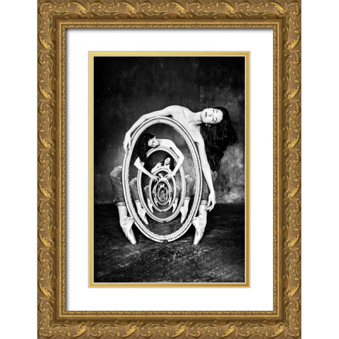 The Infinity Of Existence Gold Ornate Wood Framed Art Print with Double Matting by Malysheva, Tatiana