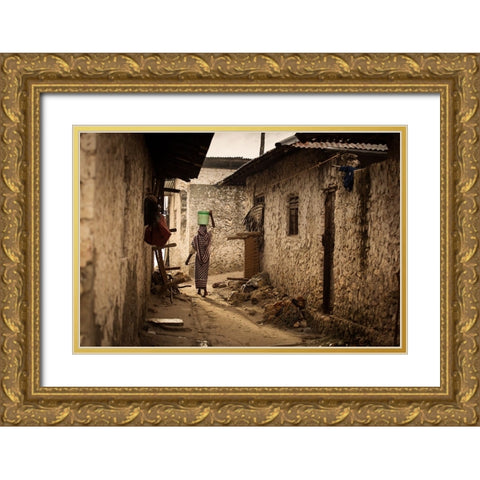 Woman Gold Ornate Wood Framed Art Print with Double Matting by Mirica, Dan