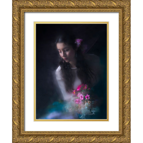 Beautiful Gold Ornate Wood Framed Art Print with Double Matting by Marjanmashhadi