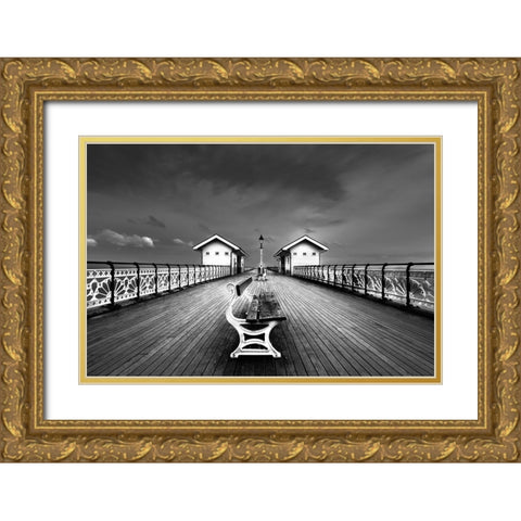 Penarth Pier Gold Ornate Wood Framed Art Print with Double Matting by Patrick, Boterman
