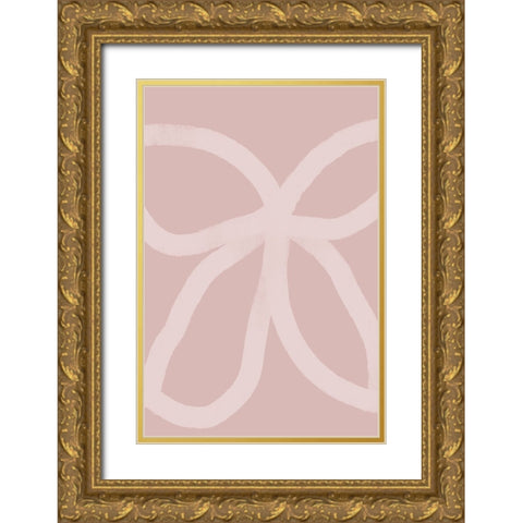 Abstract Butterfly Gold Ornate Wood Framed Art Print with Double Matting by Uplusmestudio