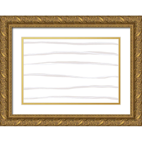 Simple And Calm Gold Ornate Wood Framed Art Print with Double Matting by Uplusmestudio